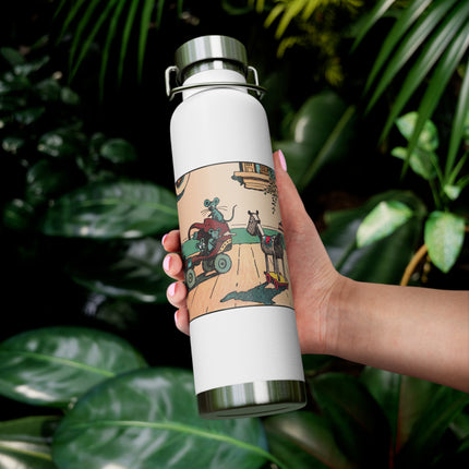 Mischievous Mice on Wheels Copper Vacuum Insulated Bottle, 22 oz