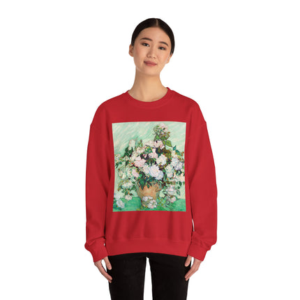 Roses by Vincent Van Gogh Heavy Blend™ Crewneck Sweatshirt