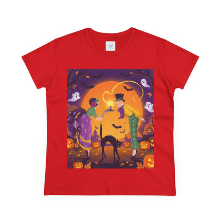🎃🕯️ The Midnight Halloween Greeting Cotton Tee – Vintage Halloween Charm