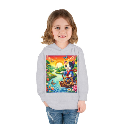 Sailor Kitten’s River Adventure Toddler Pullover Fleece Hoodie