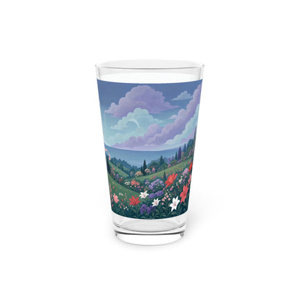 🌹💌 The Garden Of Blown Kisses Pint Glass – Art Deco Floral Romance