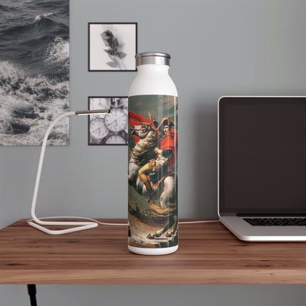 Napoleon Crossing the Alps by Jacques-Louis David Slim Water Bottle