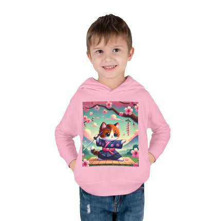 Samurai Kitten Toddler Pullover Fleece Hoodie