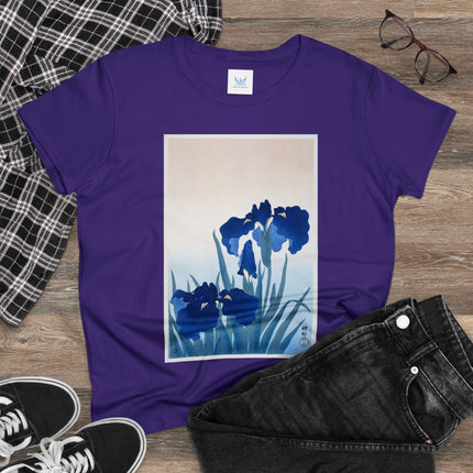 Irises by Ohara Koson Women's Midweight Cotton Tee