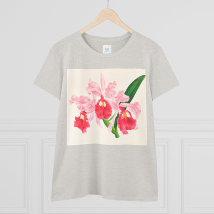 Cattleya gigas by Jean Jules Linden Women's Midweight Cotton Tee
