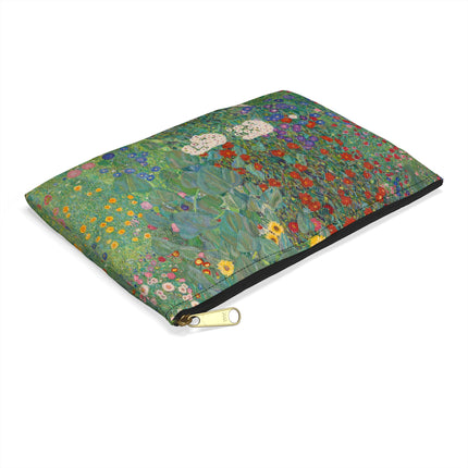 Farm Garden with Sunflowers Accessory Pouch – Gustav Klimt Floral Art Bag