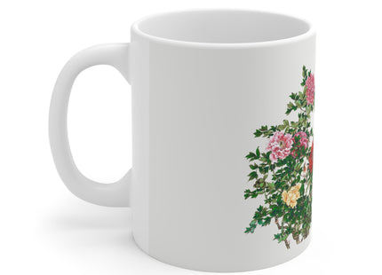 Peonies and Birds by Okamoto Shuki Ceramic Mug 11oz