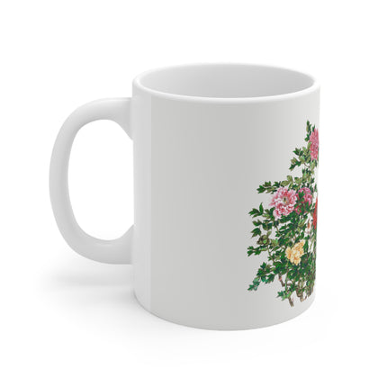 Peonies and Birds by Okamoto Shuki Ceramic Mug 11oz