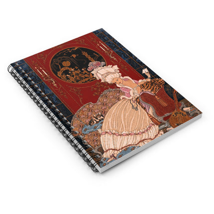 🎀🐈 The Lady Of The Chinoiserie Salon Spiral Notebook – Art Deco Fashion Illustration