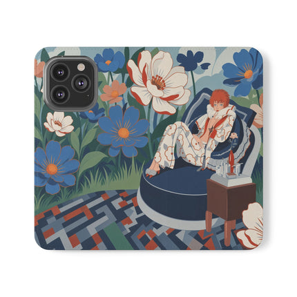 🌺🪞 The Lady Of The Grand Flower Salon Flip Case – Art Deco Floral Elegance
