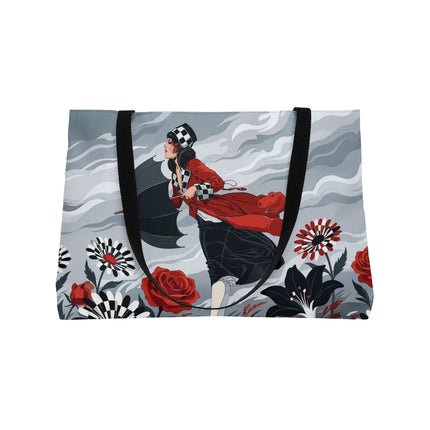 🌧️🌺 The Stormy Flower Walk Weekender Tote Bag – Art Deco Floral Fashion