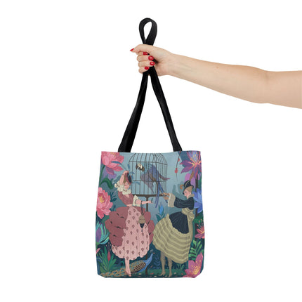 🦜🌸 The Ladies Of The Enchanted Aviary Tote Bag – Art Deco Floral Fantasy