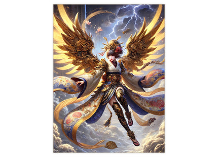Valkyrie Descending Through Storm Ceramic Tile