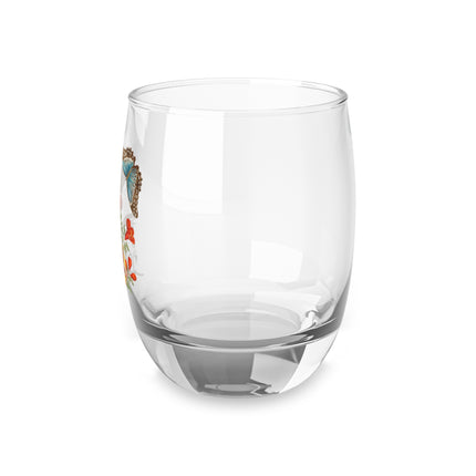 Blue Butterflies and Pomegranate by Maria Sibylla Merian Whiskey Glass