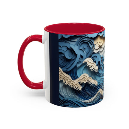 Dramatic Ocean with Crashing Waves Colorful Mugs (11oz, 15oz)