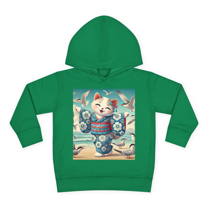 Geisha Kitten by the Seaside Toddler Pullover Fleece Hoodie