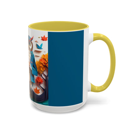 Owl at an Autumn Park Colorful Mugs (11oz, 15oz)