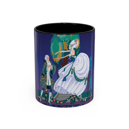Moonlit Garden Waltz Colorful Mug (11oz, 15oz) – Rococo Romance, Garden Elegance & Enchanted Dance