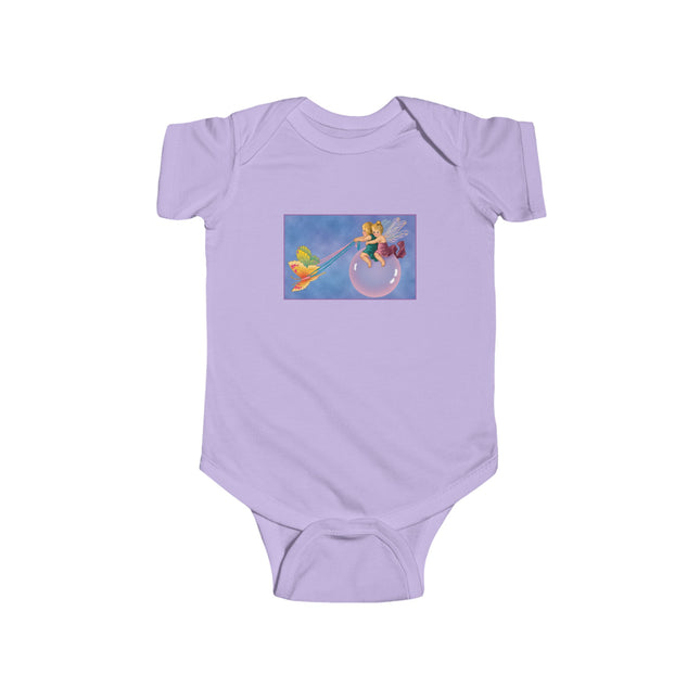 Flight of the Fairies Baby Bodysuit – Whimsical Bubble Ride & Butterfly Magic