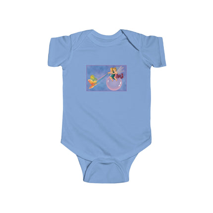 Flight of the Fairies Baby Bodysuit – Whimsical Bubble Ride & Butterfly Magic