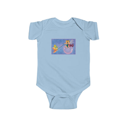 Flight of the Fairies Baby Bodysuit – Whimsical Bubble Ride & Butterfly Magic