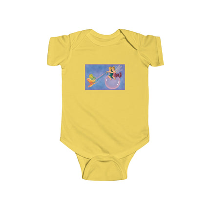 Flight of the Fairies Baby Bodysuit – Whimsical Bubble Ride & Butterfly Magic