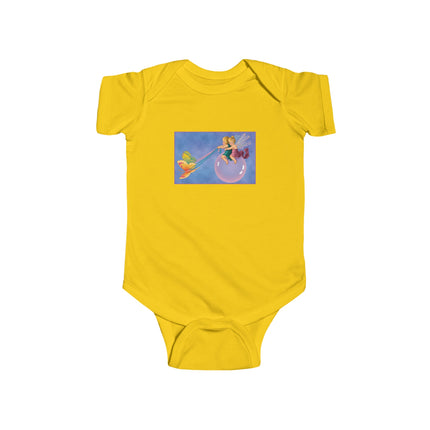 Flight of the Fairies Baby Bodysuit – Whimsical Bubble Ride & Butterfly Magic