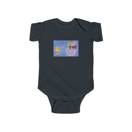 Flight of the Fairies Baby Bodysuit – Whimsical Bubble Ride & Butterfly Magic