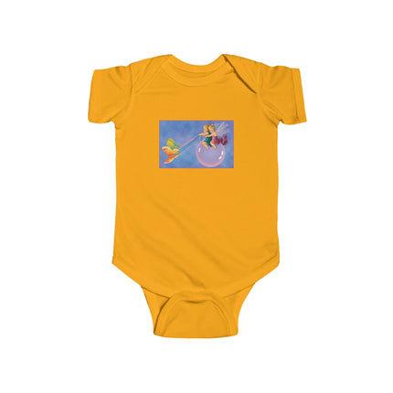 Flight of the Fairies Baby Bodysuit – Whimsical Bubble Ride & Butterfly Magic