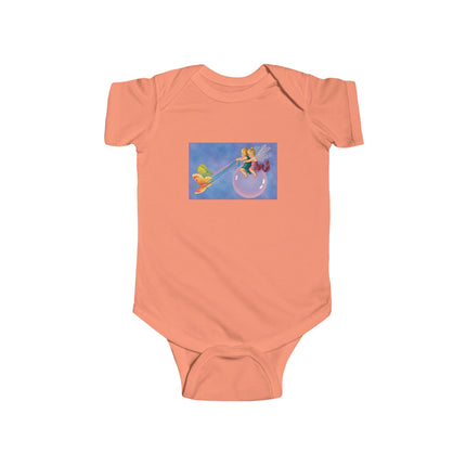 Flight of the Fairies Baby Bodysuit – Whimsical Bubble Ride & Butterfly Magic