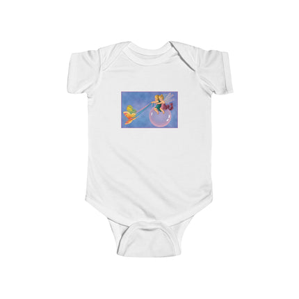 Flight of the Fairies Baby Bodysuit – Whimsical Bubble Ride & Butterfly Magic