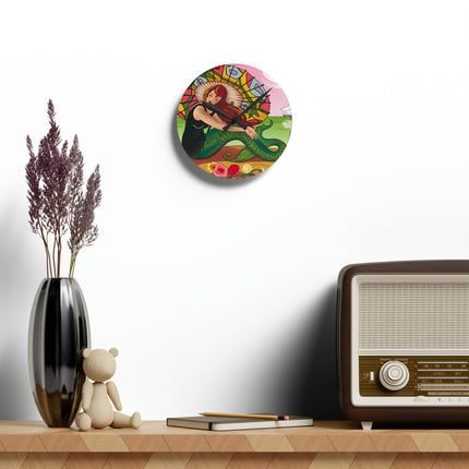 Siren Serenade by Carlo Chiostri Acrylic Wall Clock, Round and Square