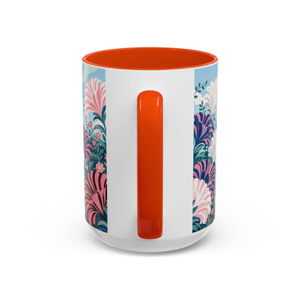 🌸🦋 The Enchanted Pink Blossom Retreat Colorful Mug – Art Deco Floral Whimsy