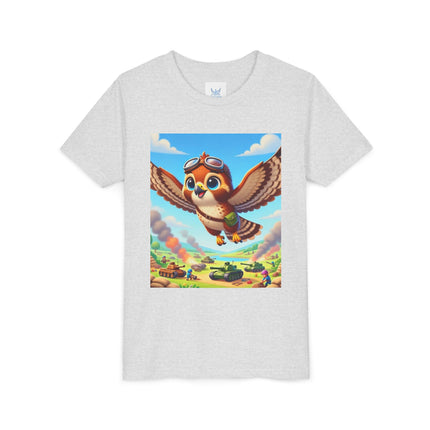 Red-Tailed Hawk in Battle Youth Short Sleeve Tee