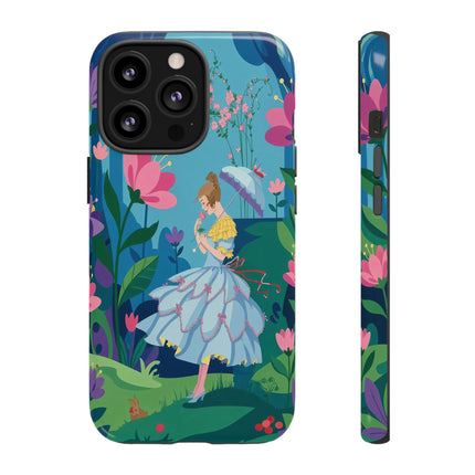 🌸☂️ A Stroll Through The Enchanted Forest Phone Case – Art Deco Floral Fantasy