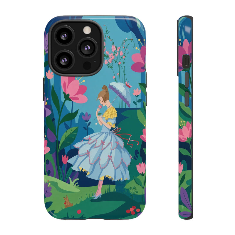 🌸☂️ A Stroll Through The Enchanted Forest Phone Case – Art Deco Floral Fantasy