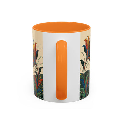 🌺🦋 The Enchanted Floral Voyage Colorful Mug – Art Deco Botanical Whimsy