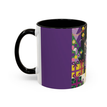 🎁✨ The Lavender Christmas Masquerade Colorful Mug – Art Deco Holiday Fantasy