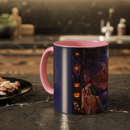 🌙🎃 Moonlit Mischief In The Pumpkin Grove Colorful Mug – Whimsical Halloween Fantasy