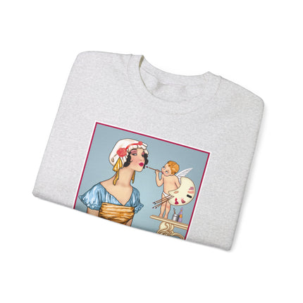 The Enchanting Painter: A Fairy's Artistic Touch Heavy Blend™ Crewneck Sweatshirt