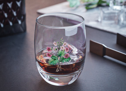 Chinese Primrose botanical illustration by Pierre-Joseph Redouté Whiskey Glass