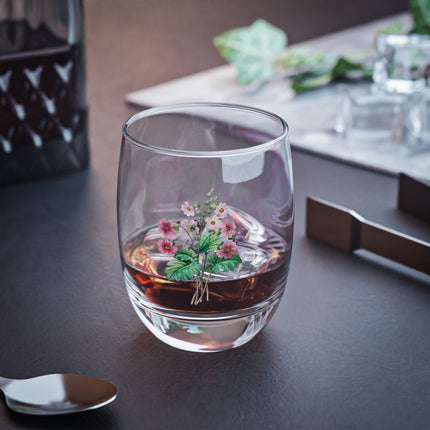 Chinese Primrose botanical illustration by Pierre-Joseph Redouté Whiskey Glass