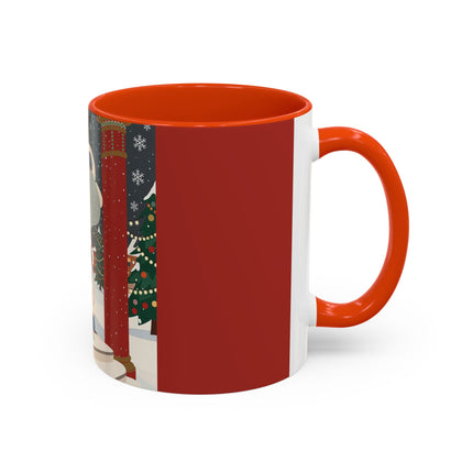 ❄️✨ The Winter Couture Promenade Colorful Mug – Art Deco Holiday Elegance