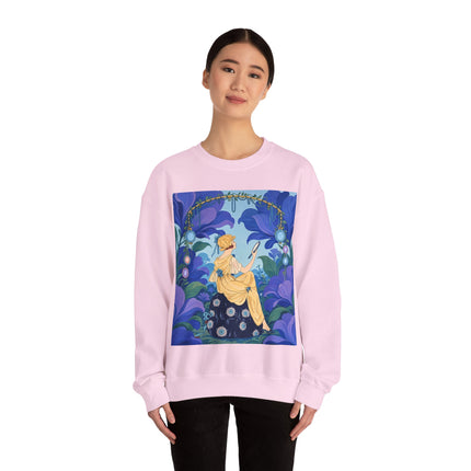 🪞🌺 The Enchanted Garden Mirror Crewneck Sweatshirt – Art Deco Fashion Whimsy