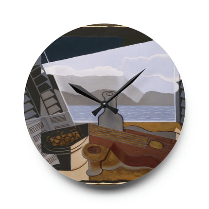 Open Window by Juan Gris Acrylic Wall Clock, Round and Square