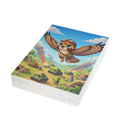 🦅✈️ The Little Sky Scout Greeting Card – Whimsical Animal Adventure