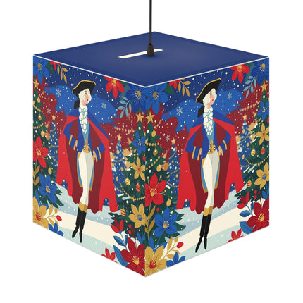 🎭❄️ The Christmas Masquerade Lady Light Cube Lamp – Art Deco Holiday Fantasy