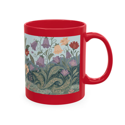 🐈🥾 The Lady & Puss In Boots In The Flower Garden Ceramic Mug – Art Deco Storybook Whimsy
