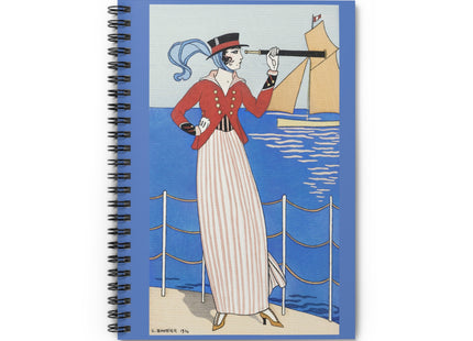 Costume de Yacht by George Barbier Spiral Notebook - Ruled Line