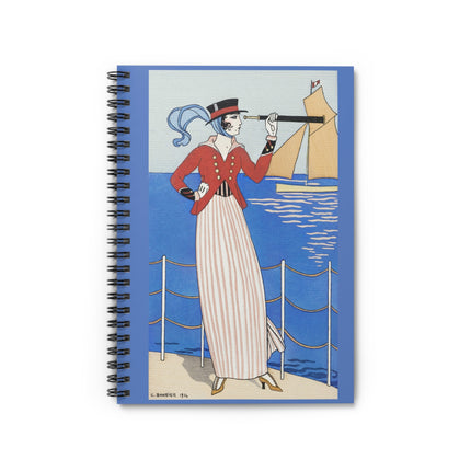 Costume de Yacht by George Barbier Spiral Notebook - Ruled Line